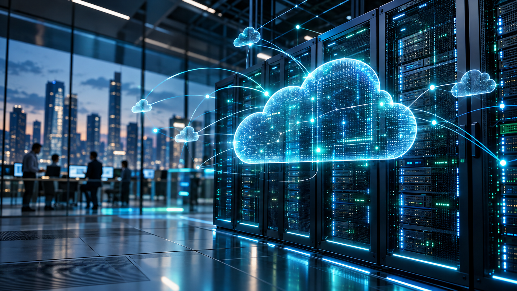 Visual conceitual de infraestrutura cloud